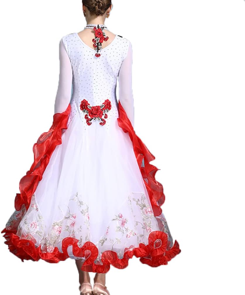 Embroidery National Standard Dress for Women Waltz Modern Dance Performance Costumes Tango Foxtrot Flamenco Dancewear