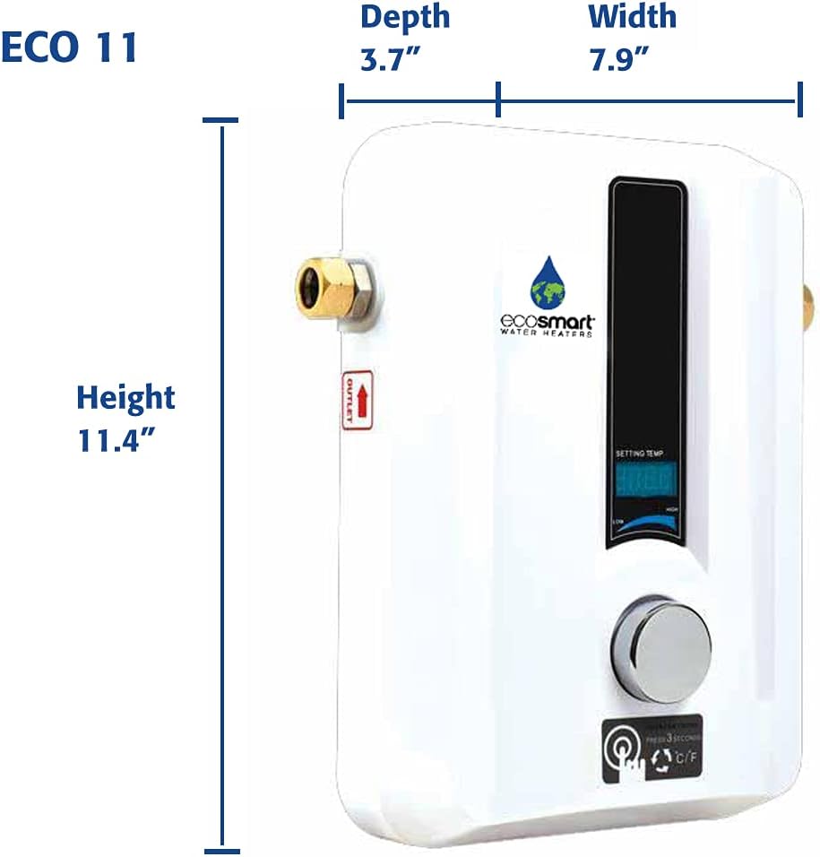 ECO 11 Electric Tankless Water Heater, 13KW at 240 Volts with Patented Modulating Technology