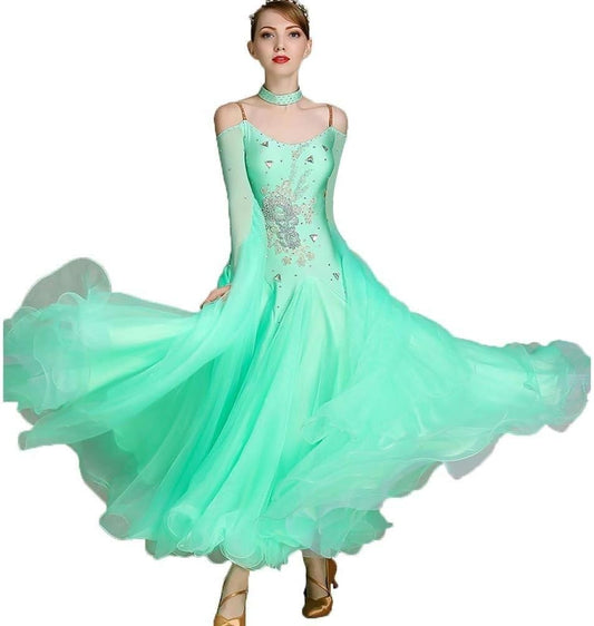 Modern Dance Skirt Dress National Standard Dance Dress Diamond Costume