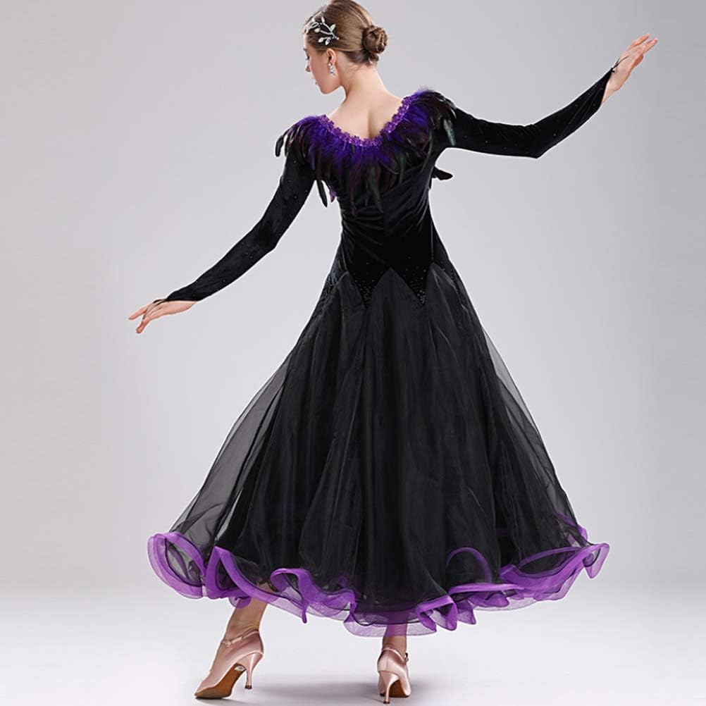 Women's Standard Ballroom Dresses Flamenco Modern Dance Performance Costumes Luxury Competition Dancewear