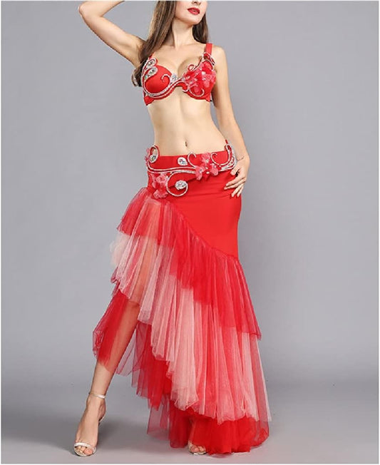 Women Belly Dancing Costumes Bra Belt Skirts Dresses Belly Dancing Outfits Lady Performance Dress