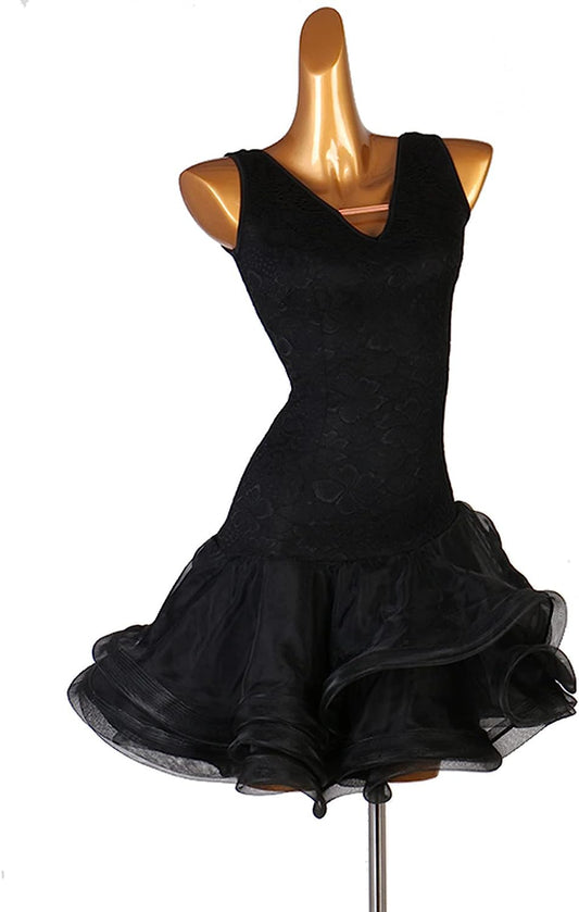 Professional Latin Dance Performance Dresses for Women Sleeveless Latin Dresses Costume for Rumba