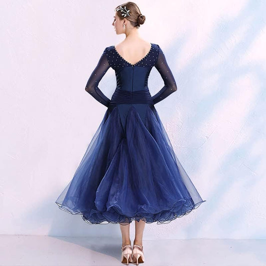 Standard Ballroom Dresses for Women Elastic Flamenco Waltz Performance Dress Modern Tango Competition Dance Costume