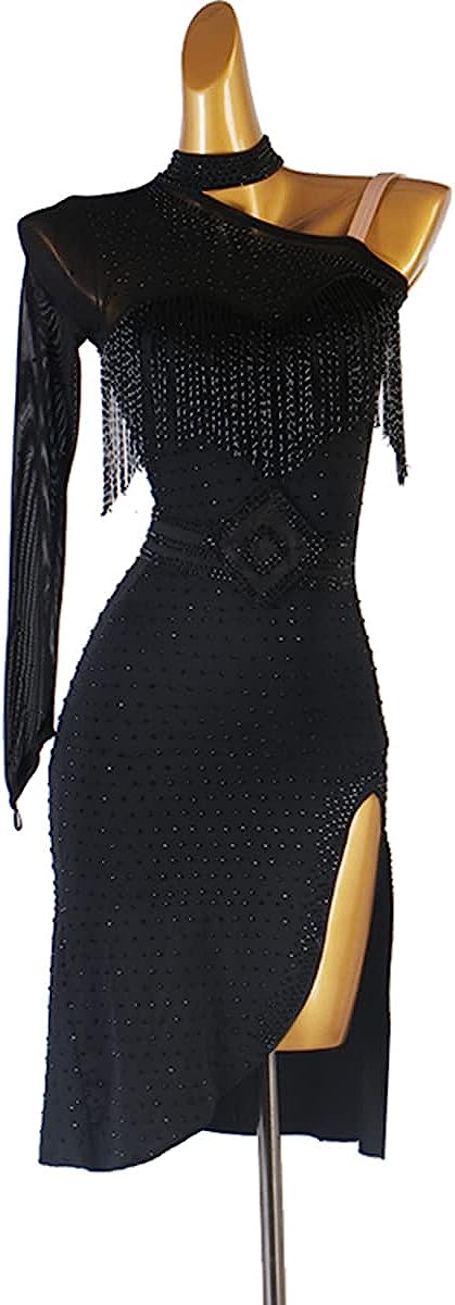 Sexy Tassel Latin Dance Dresses for Women Ballroom Salsa Samba Rumba chacha Skirt Irregular Latin Competition Dress