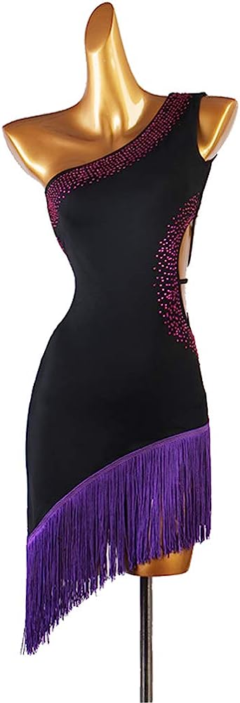 Women Latin Dance Dress Tassel Fringe Salsa Ballroom Tango Cha Cha Rumba Samba Outfits