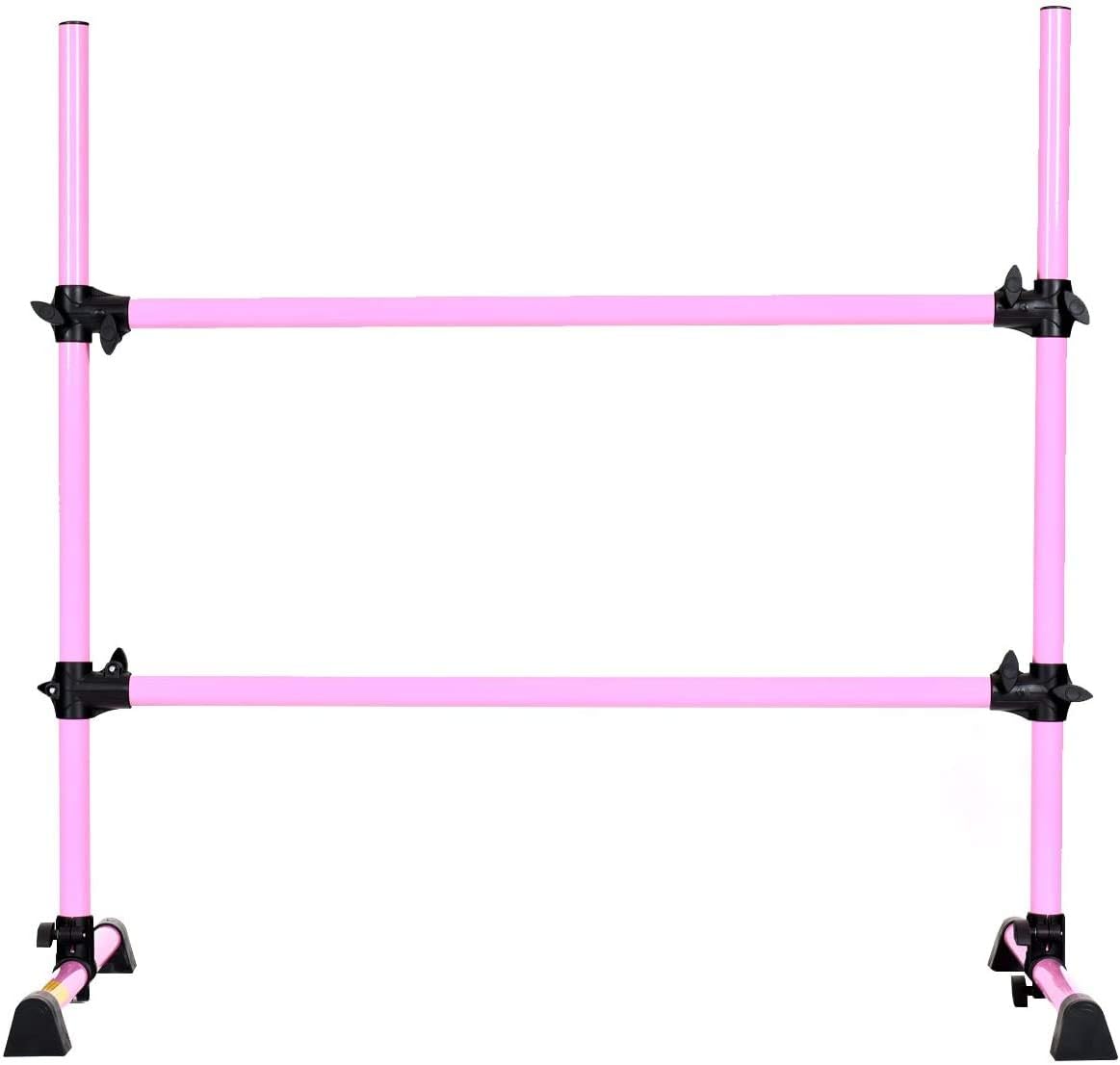 Ballet Barre Portable for Home or Studio, Height Adjustable Ballet Bar for Stretch, Pilates, Dance or Active Workouts, Double Dance Bar for Kids and Adults