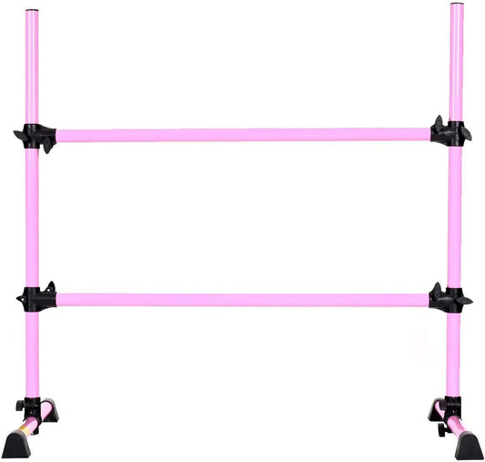 Ballet Barre Portable for Home or Studio, Height Adjustable Ballet Bar for Stretch, Pilates, Dance or Active Workouts, Double Dance Bar for Kids and Adults