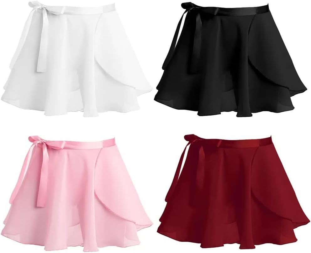 Kids Girls Ballet Tutu Skirt Dance Chiffon Basic Mini Pull-On Wrap Skirt with Waist Tie for Ballet Latin Dance Practice (Color : Black-JoJo's Bizarre Adventure1, Size : S Code)