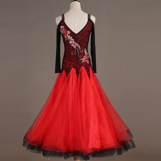 Ballroom Dance Dresses Women's Competition Costumes Social Dance Clothes Standard Foxtrot Dancing Outfit