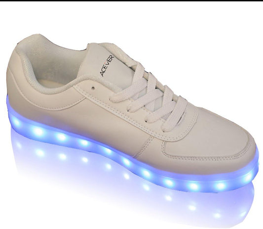 USB Charging LED Lighted Luminous Couple Casual Shoes Women's LED Shoes LED Sneakers Christmas Cosplay (US6-Women)