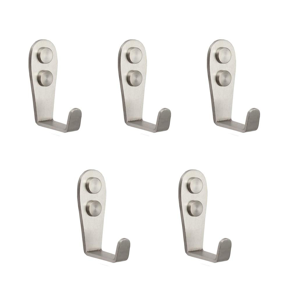 5pcs Stainless Steel 3 MM Extra Thick Single Robe Towel Coat Hook Robe Hook Accessories Pots and Pans Hanger Utility Hanger Heavy Duty Wall Mounted
