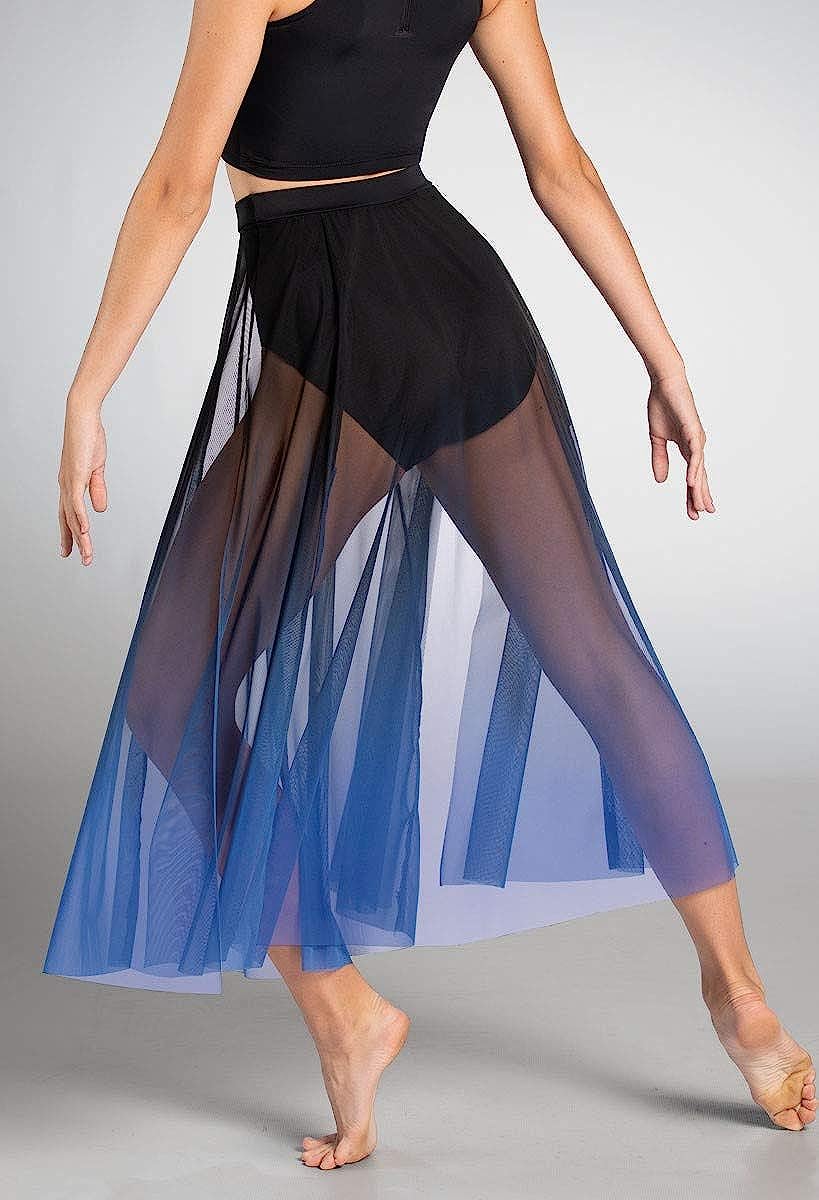 Women and Girls Ombre Mesh Maxi Skirt for Dance