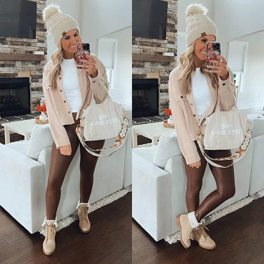 Warm Fur Lined Winter Boots for Women Lace-up Chunky Low Heel Ankle Booties