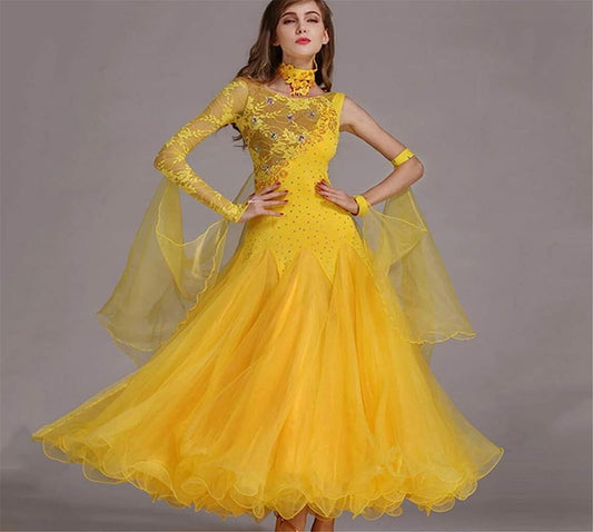 Woman Ballroom Dance Dresses Waltz Skirt Dress Viennese Long Standard Spanish Tango Competition Costumes