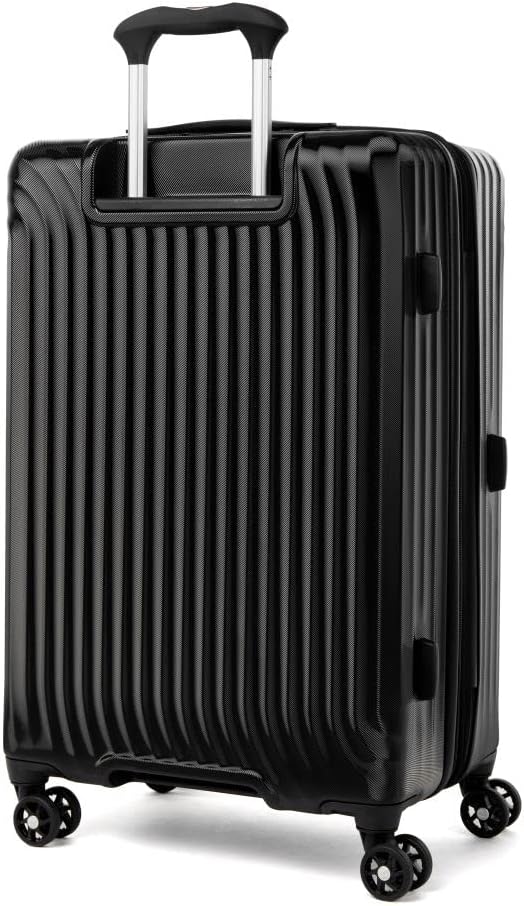 Air Hardside Expandable Luggage, 8 Spinner Wheels, Lightweight Hard Shell Polycarbonate, Black, Checked-Medium 25-Inch