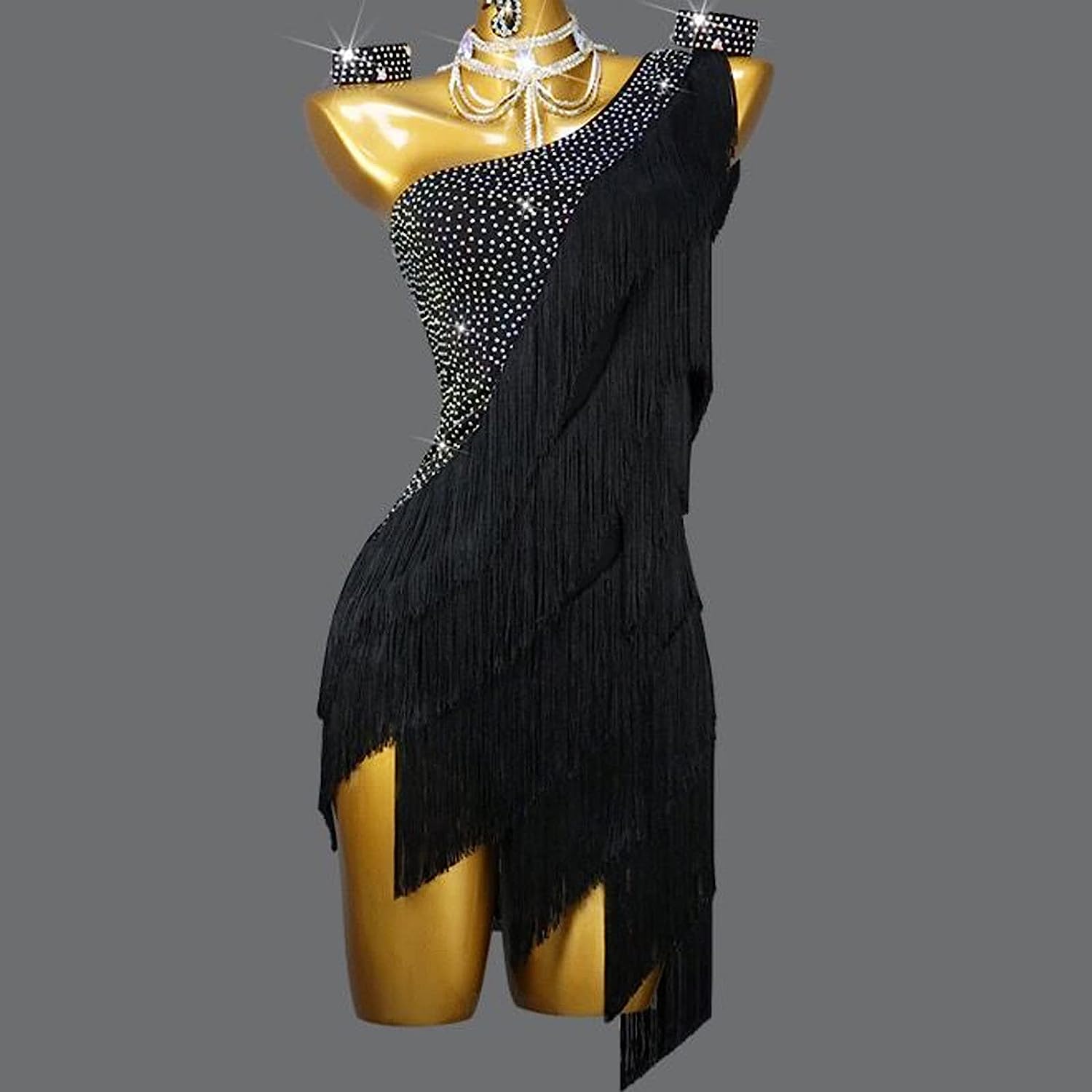 Latin Dance Dresses for Women Shiny Ballroom Tango Performance Dancewear Fringe Cha Cha Competition Costume