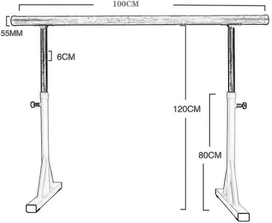 Freestanding Ballet Barre, Portable Double Ballet Bar, Adjustable Dance Great for Home Schools Studios Fitness (Color : Black, Size : 1.2 m) (White 1 m)