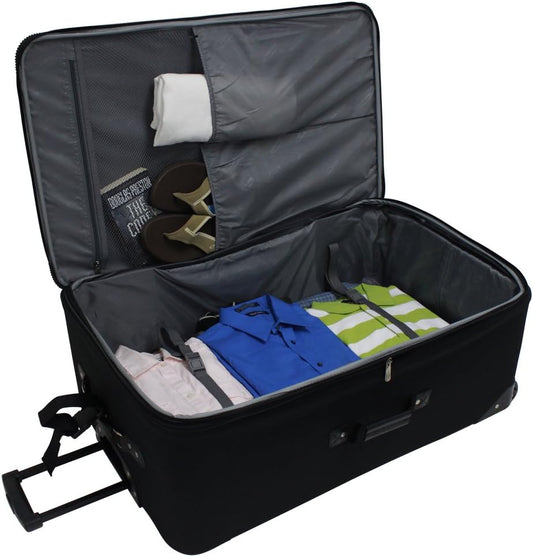 Amsterdam Expandable Rolling Upright Luggage, Orange, Checked-Large 29-Inch