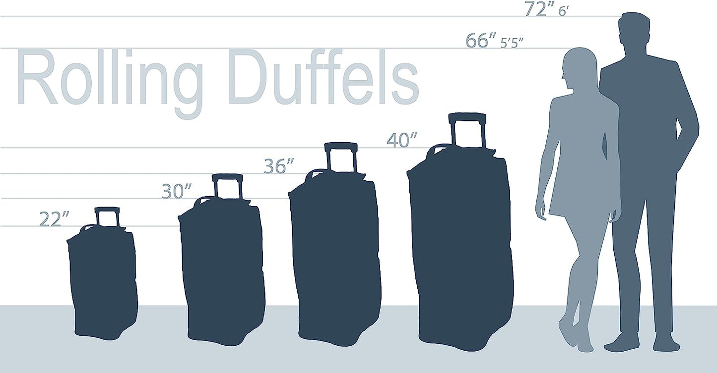 unisex adult Rolling Duffel Bag, Heart1, 22-Inch US