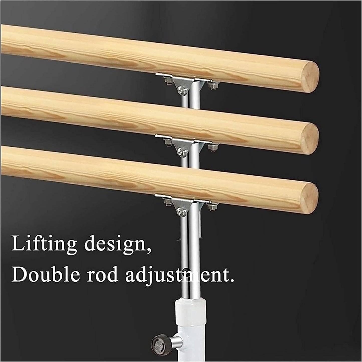 Ballet Barre Bar Portable Ballet Barre for Home Height Adjustable Ballet Bar Freestanding Heavy Duty Dancing Stretching Ballet for Kids Adult with Non-Slip Stand (White 1.5 m)