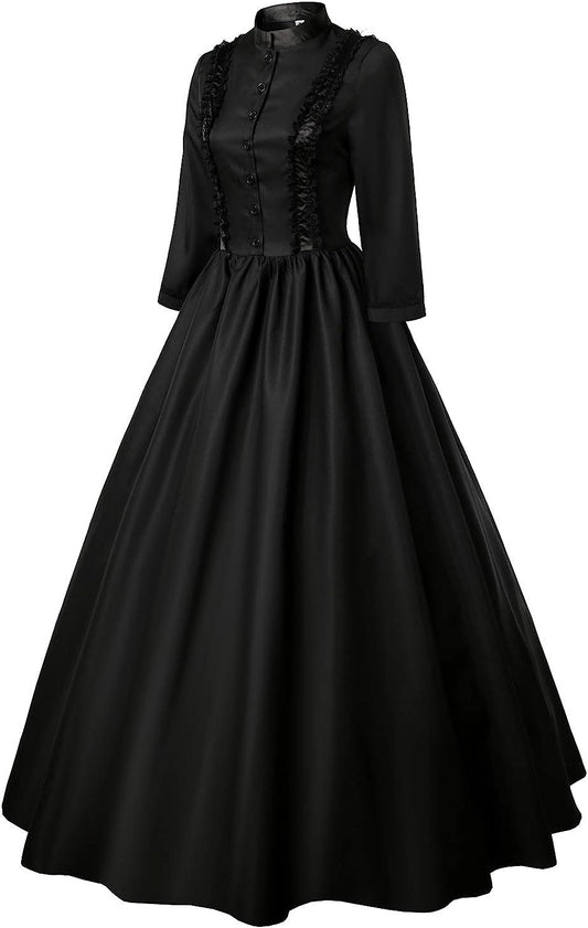 Gothic Victorian Dresses for Women Civil War Costumes Queen Ball Gown Masquerade Dress