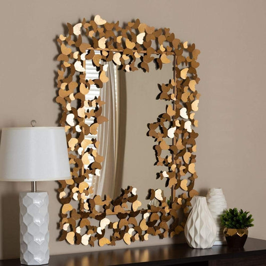 Decorative Butterfly Wall Mirror in Gold