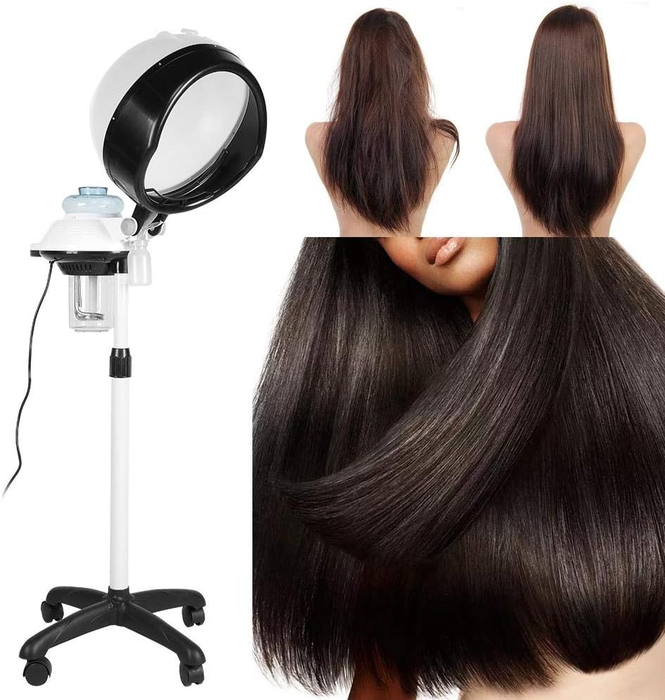 Stand Hair Steamer, Professional Hair Steamer Stand with Hood Hair Coloring Perming Conditioning Steamer with Rolling Floor Stand Hairdressing Tool for Beauty Salon Household(4#)