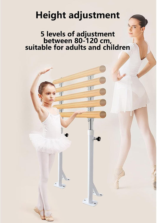 Freestanding Dance Stick, Portable Ballet Barre for Home Kids Adjustable Mobile Stretching Dance Bar Exercise Equipment with Non-Slip Stand (Color : White, Size : 1 m) (White 1 m)