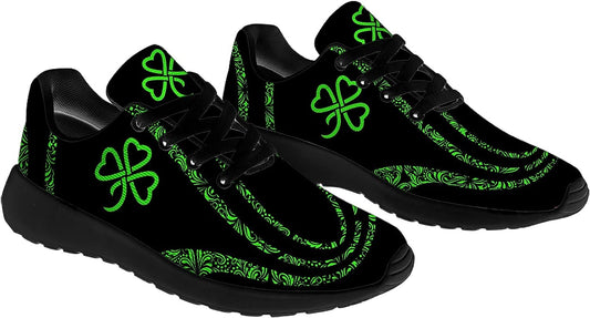 St Patricks Day Shoes for Women Men Tennis Walking Running Shoes Athletic Jogging Clover Sneakers Gifts for Her Him