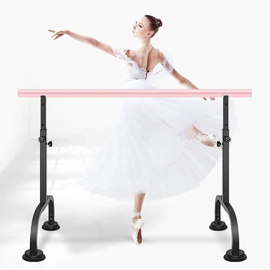 Portable Adjustable Dance Stick Ballet Barre for Home Practice Ballet Bar with Anti Skid Rubber Feet for Adults and Children (Black)