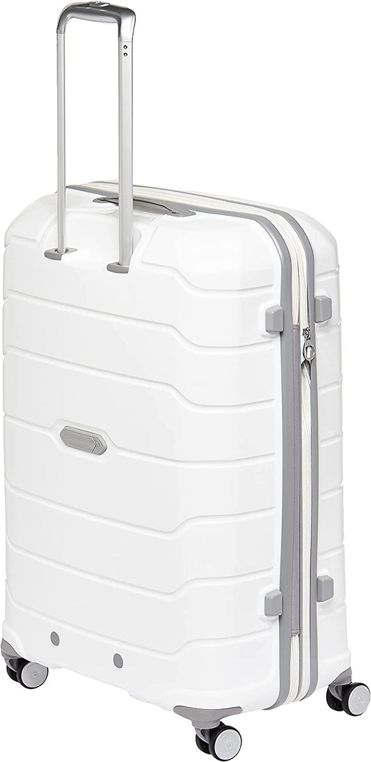 Hardside Expandable with Double Spinner Wheels, Checked-Medium 24-Inch, White