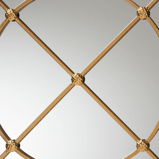 Modern and Contemporary Gold Finished Metal Accent Wall Mirror