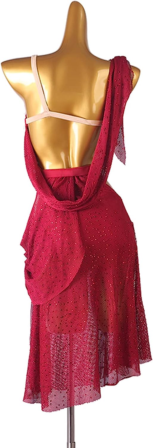 Sleeveless Latin Dance Dresses for Women Cha Cha Waltz Performance Skirts Salsa Ballroom Latin Dance Dress