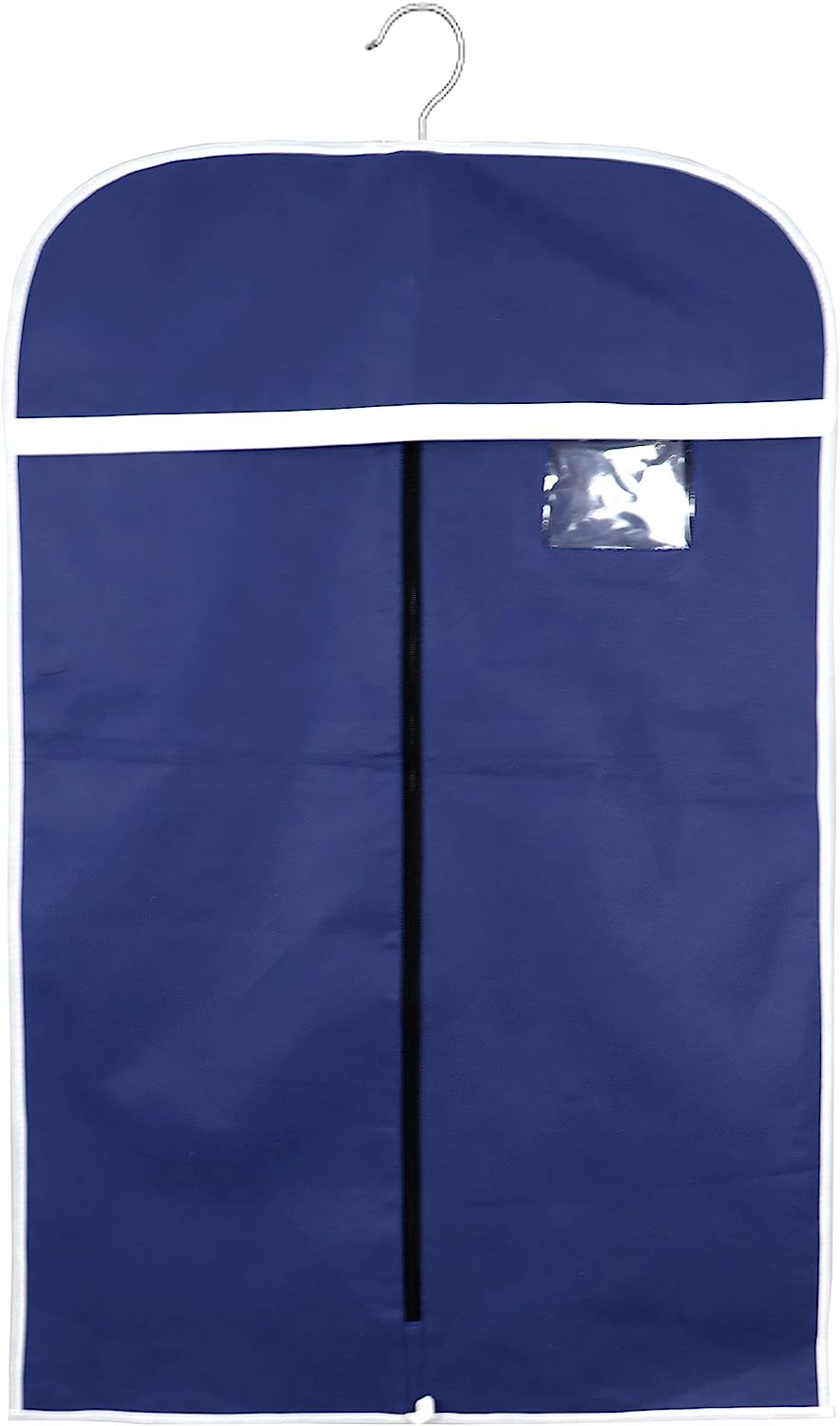 Blue Garments Bag for Hanging Clothes Men Suit Coat Bag for Travel and Clothing Storage of Woman Dresses, Shirt, Coats, Dance Costumes Suit Cover - Closet Storage Long Garment Bags Set of 3