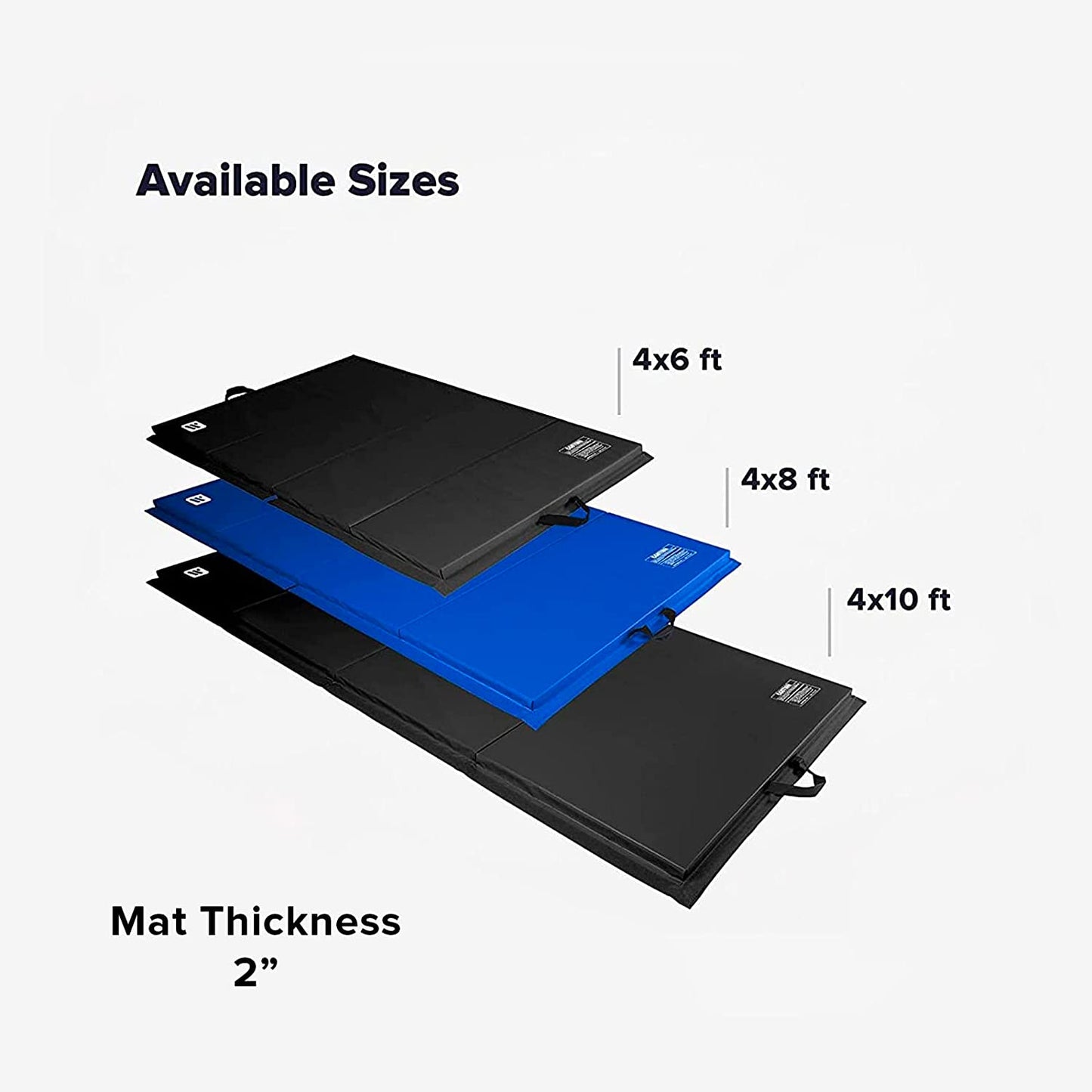 4 ft x 10 ft x 2 in Personal Fitness & Exercise Mat, Lightweight and Folds for Carrying