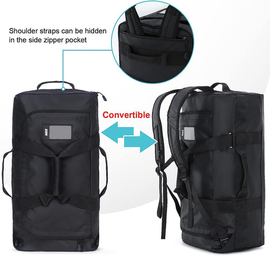 Water Resistant Backpack Duffle Heavy Duty Convertible Duffle Bag with Backpack Straps for Gym, Sports, Travel