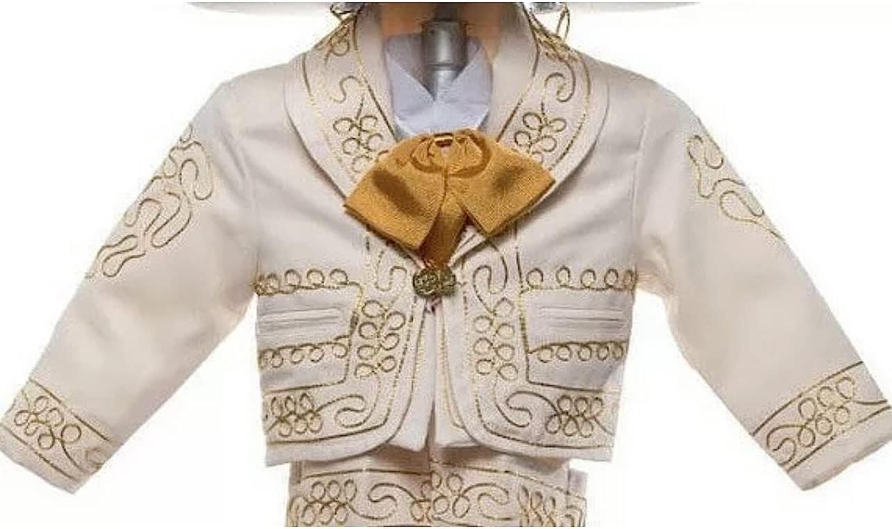 Beige Gold Boys Toddlers & Baby Mariachi Suit Set Mexico Folklorico 5 De Mayo Fiesta Dance Costume