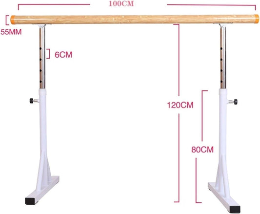 Ballet Barre with Non-Slip Stand, Height Adjustable Stretching Bars Freestanding Portable Barre Rod for Home Dancing Fitness (Size : 150 cm) (White 1 m)