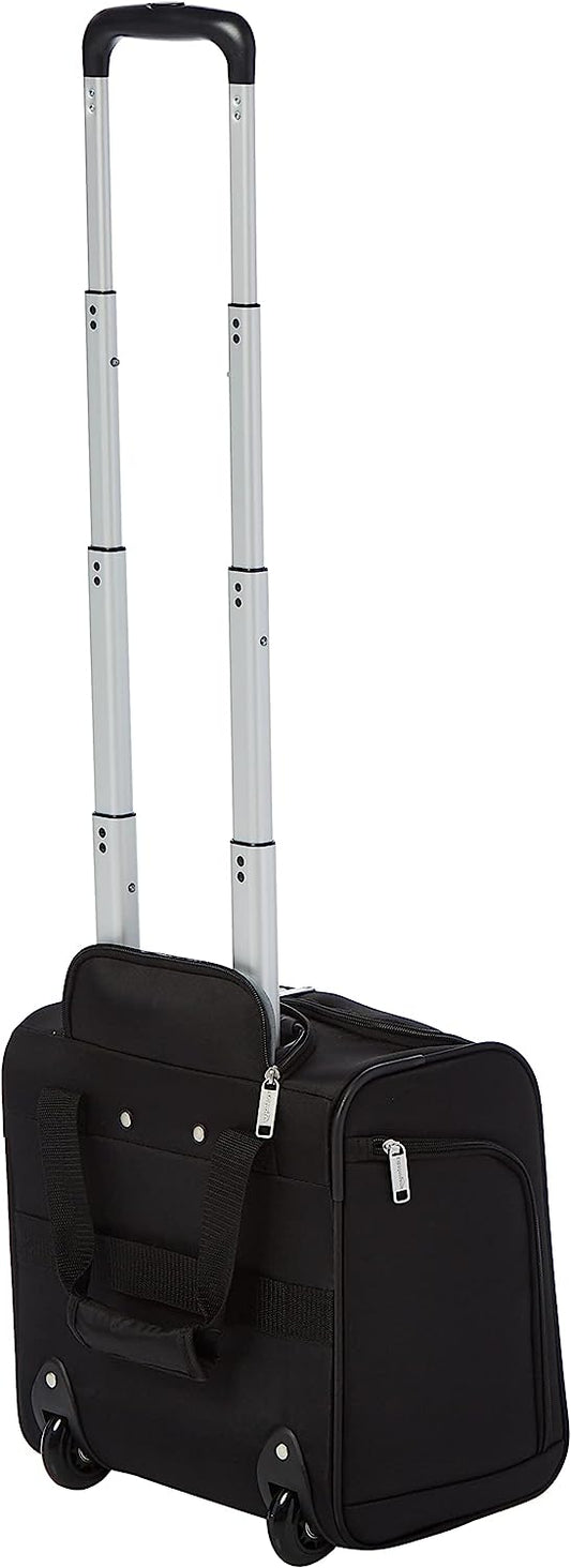 Underseat Carry-On Rolling Travel Luggage Bag with Wheels, 14 Inches, Black