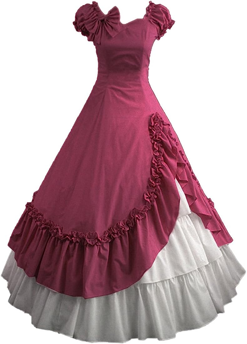 Women's Gothic Victorian Dress Vintage Civil War Ball Gown Masquerade Dresses