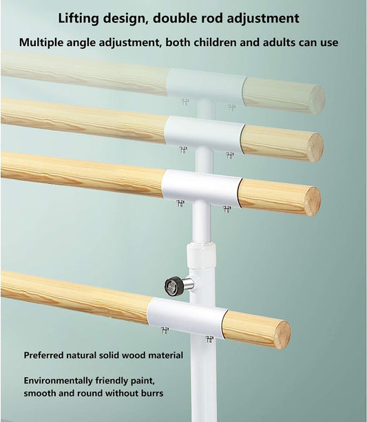 Portable Ballet Bar, Wall-Mounted Double Ballet Barre, Adjustable Stretch Fixed Fitness Dance Stick for Kids Home Studio Dancing (Color : White, Size : 1 m) (White 1 m)