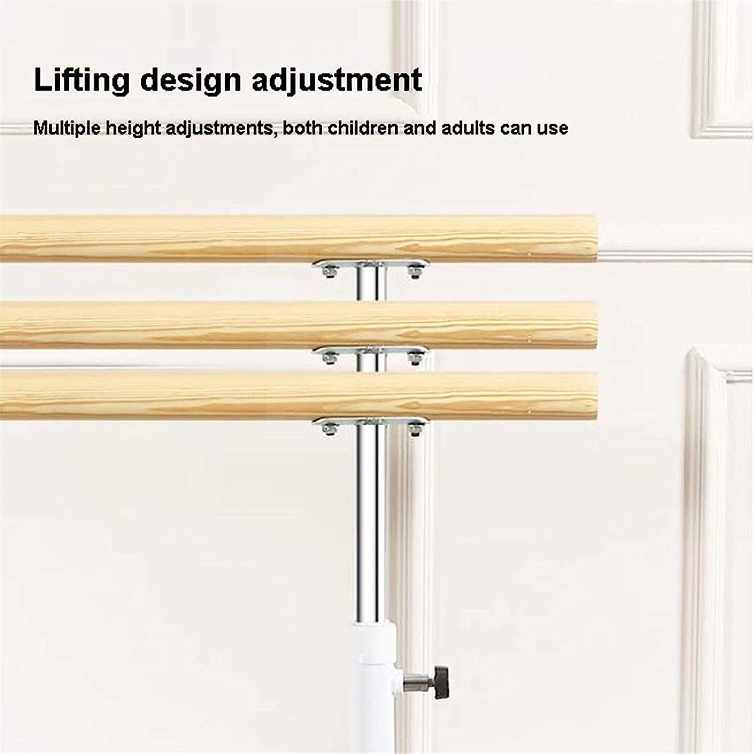 Mobile Dance Sticks Portable Ballet Barre Bar for Kids Home Use Freestanding Fitness Ballet Height Adjustable (White)