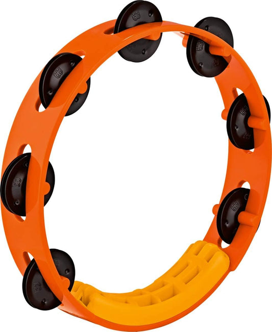 Meinl VivaRhythm VR-TA2-ROM Wood Tambourine with Black Plated Steel Jingles, Red/Orange Marble Finish