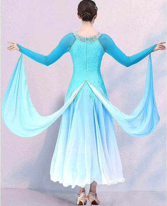 Modern Waltz Performance Costumes Women's Elegant Tango Dress Ballroom Flamenco Competition Clothes Foxtrot Skirt