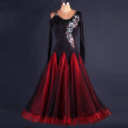 Ballroom Dance Dresses Rhinestone Competition Dresses Modern Smooth Ballroom Dance Costumes for Women