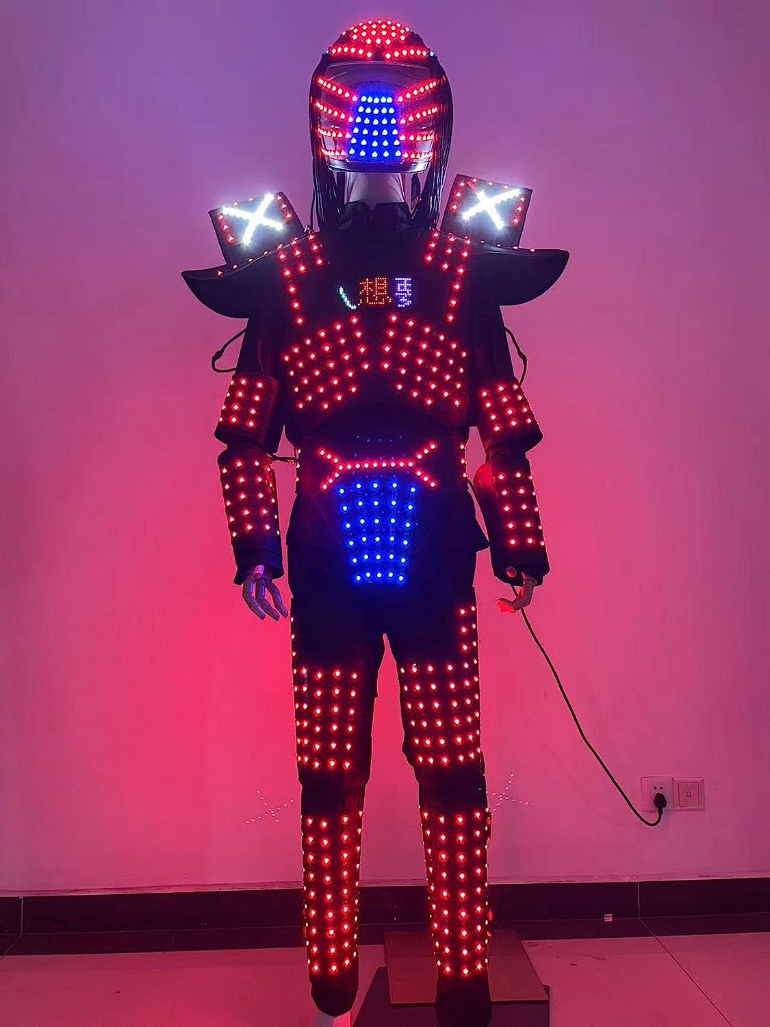 RGB Full Color Led Flashing Costumes Glowing Helmet Robot Leds Clothes For Men