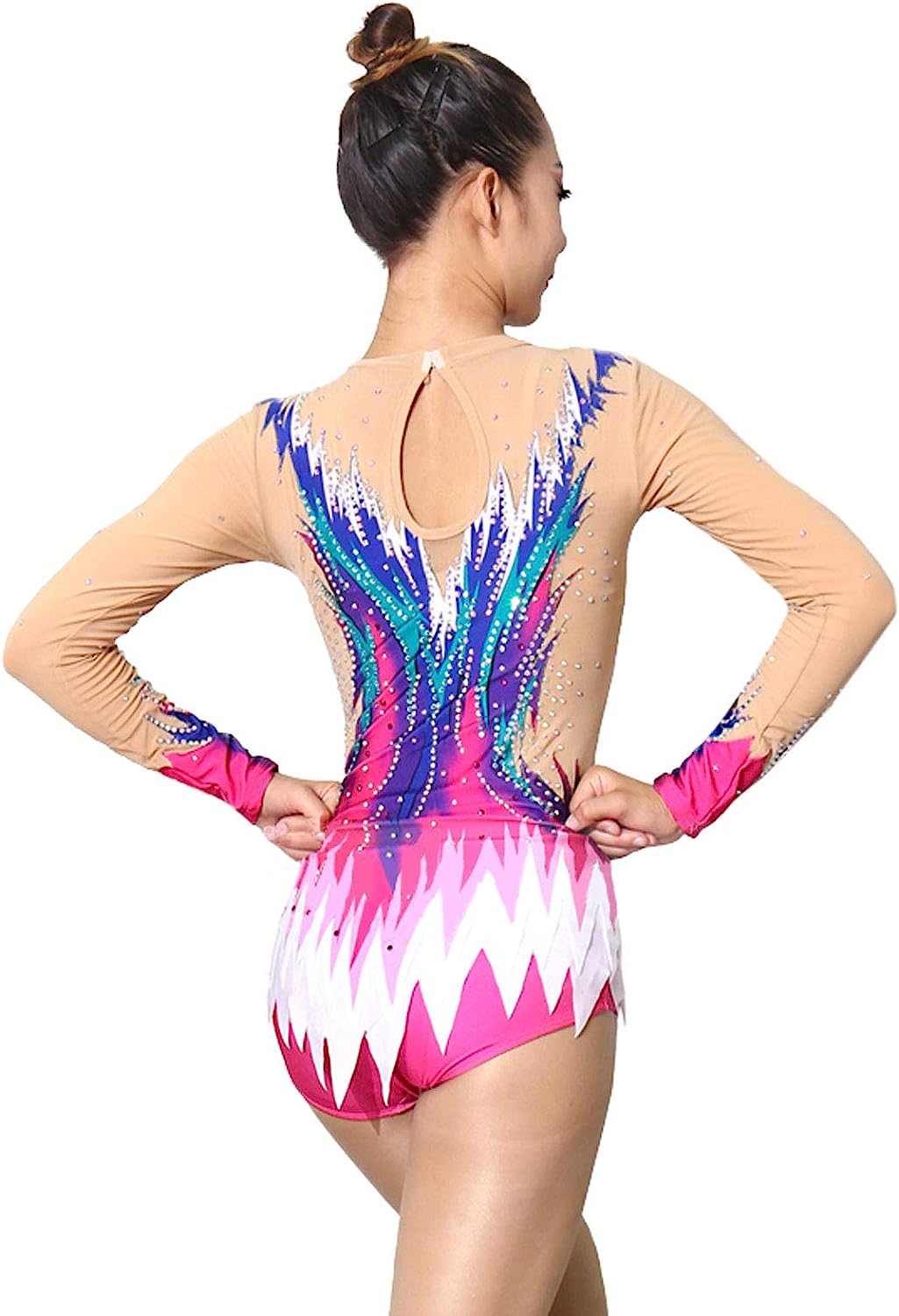 Rhythmic Gymnastics Leotards Women Girl Long Sleeve Competition Leotards