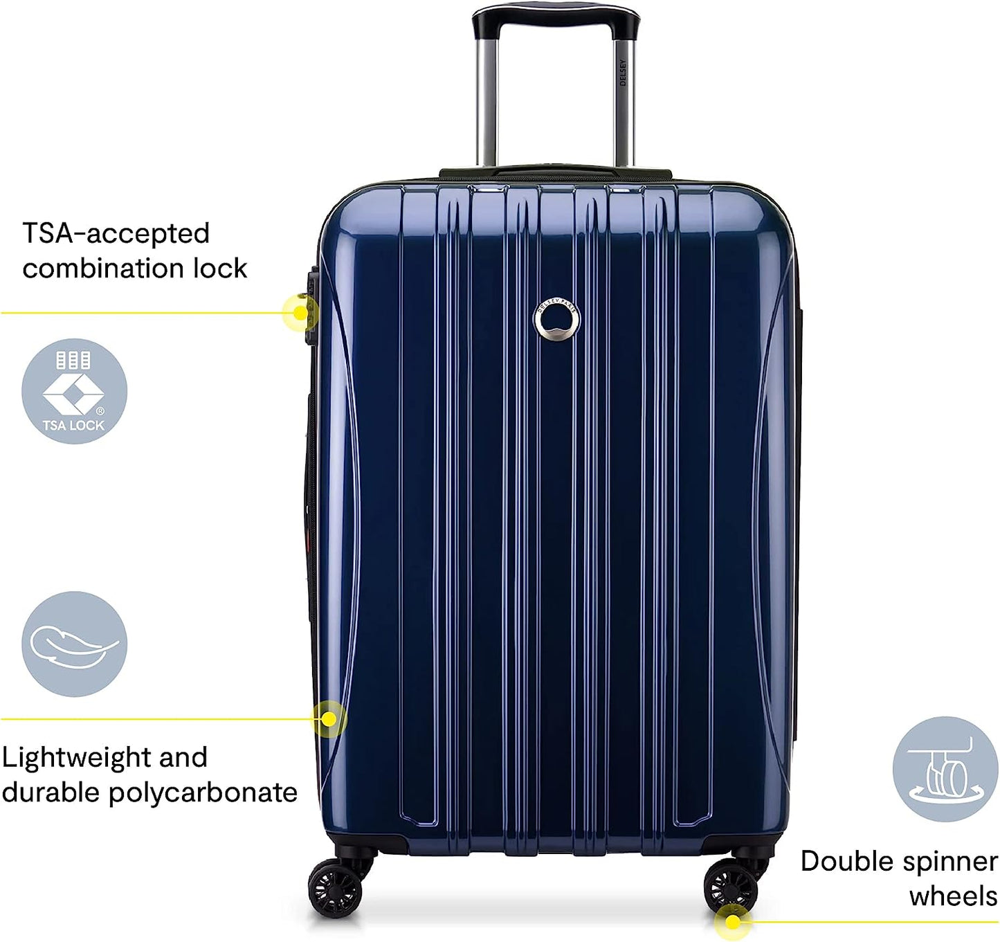 Helium Aero Hardside Expandable Luggage with Spinner Wheels, Blue Cobalt, Checked-Large 29 Inch