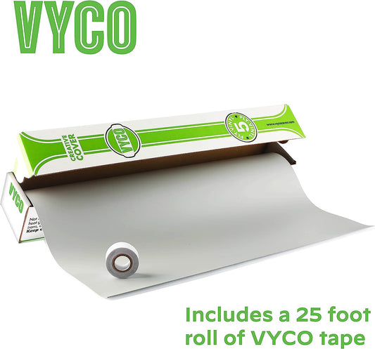 Protective Board Cover Gray White 43.5 Inches X 84 Inches Reversible 5 PLY Vinyl Roll