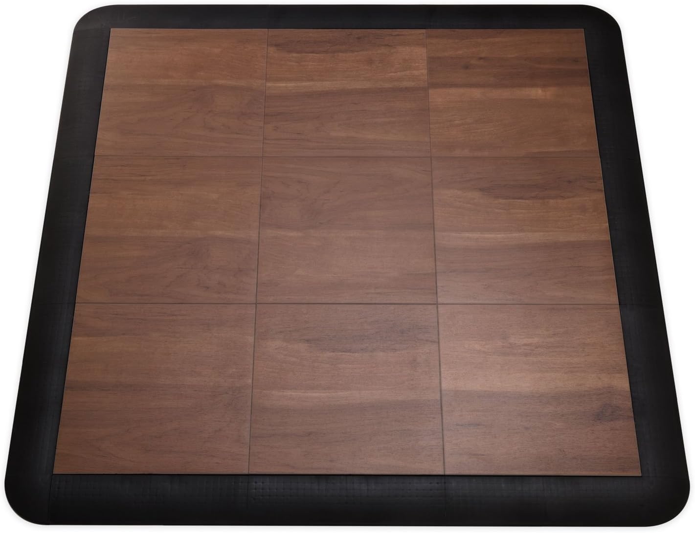 3X3DKMAPLEFLOOR Interlocking Lightweight Plastic Modular Dance Floor Kit (3' x 3'), Dark Maple, 21 Piece